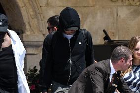 Leonardo DiCaprio leave Gritti Hotel in Venice
