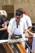 Orlando Blum leaves his hotel in Venice