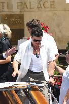 Orlando Blum leaves his hotel in Venice