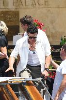 Orlando Blum leaves his hotel in Venice