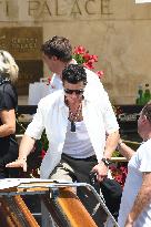Orlando Blum leaves his hotel in Venice