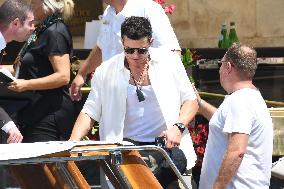 Orlando Blum leaves his hotel in Venice