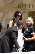 Victoria Ceretti leaves her hotel in Venice