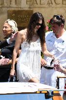 Victoria Ceretti leaves her hotel in Venice