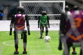 AI-powered robot football match in Beijing