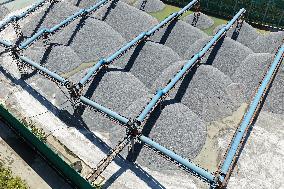 Yangtze River Wharf Sand And Gravel Storage Yard in Nanjing