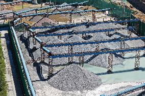 Yangtze River Wharf Sand And Gravel Storage Yard in Nanjing