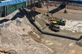 Yangtze River Wharf Sand And Gravel Storage Yard in Nanjing