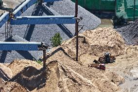 Yangtze River Wharf Sand And Gravel Storage Yard in Nanjing