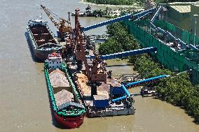 Yangtze River Wharf Sand And Gravel Storage Yard in Nanjing