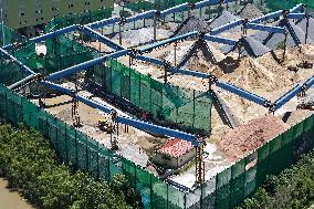 Yangtze River Wharf Sand And Gravel Storage Yard in Nanjing