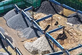 Yangtze River Wharf Sand And Gravel Storage Yard in Nanjing