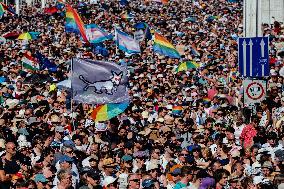 Hundreds of Thousands Take Part in The Banned Pride March - Budapest
