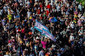 Hundreds of Thousands Take Part in The Banned Pride March - Budapest