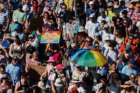 Hundreds of Thousands Take Part in The Banned Pride March - Budapest