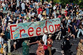 Hundreds of Thousands Take Part in The Banned Pride March - Budapest