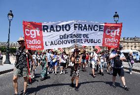 French Public Broadcasting On Strike - Paris