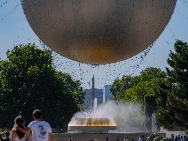 Olympic Flame Returns to Tuileries Garden in New Display - Paris