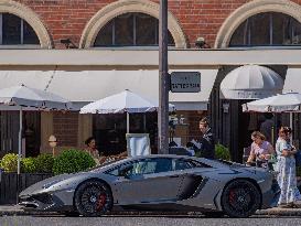 Luxury Car Parked Outside Café Terrace - Paris
