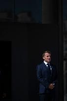 Emmanuel Macron Welcomes Swiss President Karin Keller-Sutter - Paris