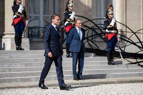 Emmanuel Macron Welcomes Swiss President Karin Keller-Sutter - Paris