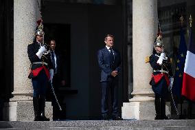 Emmanuel Macron Welcomes Swiss President Karin Keller-Sutter - Paris