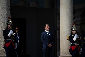 Emmanuel Macron Welcomes Swiss President Karin Keller-Sutter - Paris