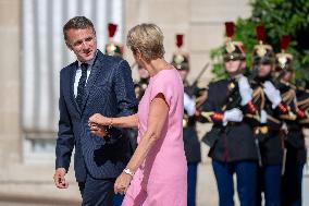 Emmanuel Macron Welcomes Swiss President Karin Keller-Sutter - Paris