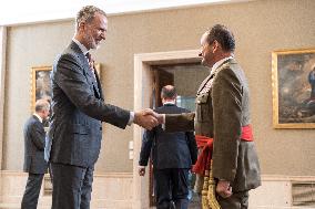 King Felipe Receives The Book Felipe Vi 2014 2024: Profiles Of A Decade - Madrid