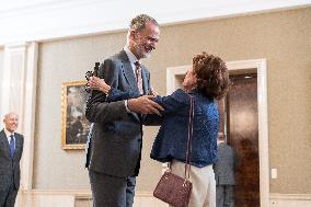 King Felipe Receives The Book Felipe Vi 2014 2024: Profiles Of A Decade - Madrid