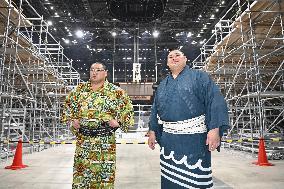Sumo grand champions Onosato, Hoshoryu