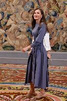 Queen Letizia Receives In Audience - Madrid