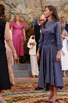 Queen Letizia Receives In Audience - Madrid