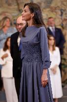 Queen Letizia Receives In Audience - Madrid