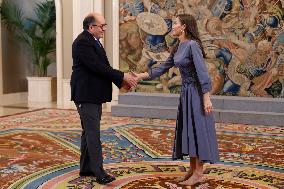 Queen Letizia Receives In Audience - Madrid