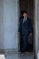 President Macron And His General Secretary Moulin At Elysee Palace - Paris