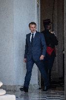 President Macron And His General Secretary Moulin At Elysee Palace - Paris