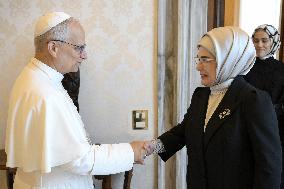 Pope Leo XIV Meets Emine Erdogan - Vatican
