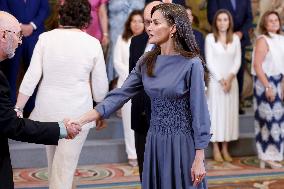 Queen Letizia During An Audience - Madrid
