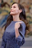 Queen Letizia During An Audience - Madrid