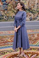 Queen Letizia During An Audience - Madrid