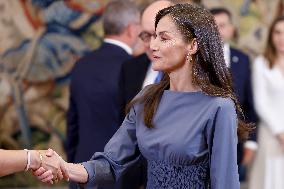 Queen Letizia During An Audience - Madrid