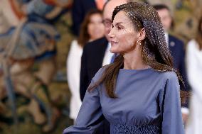 Queen Letizia During An Audience - Madrid