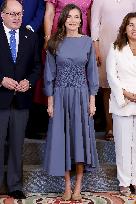 Queen Letizia During An Audience - Madrid