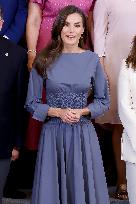 Queen Letizia During An Audience - Madrid