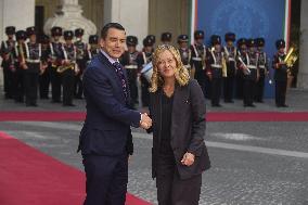 Rome The Prime Minister receives the President of the Republic of Ecuador at Palazzo Chigi