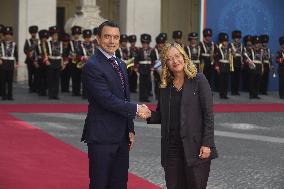 Rome The Prime Minister receives the President of the Republic of Ecuador at Palazzo Chigi