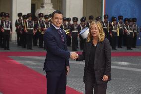 Rome The Prime Minister receives the President of the Republic of Ecuador at Palazzo Chigi