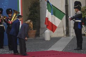 Rome The Prime Minister receives the President of the Republic of Ecuador at Palazzo Chigi