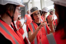 Rachida Dati visit the site of the Centre Pompidou Francilien - Massy AJ